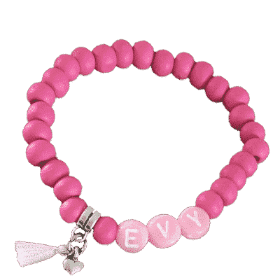 Armband met naam roze