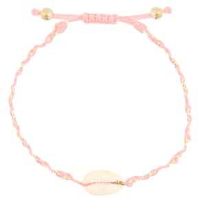 Trendy Armbanden Kauri gevlochten Light pink