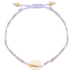 Trendy Armbanden Kauri gevlochten Lilac purple