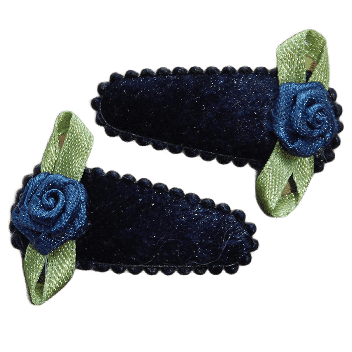 Blauw roos klipje handgemaakt 3 cm