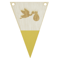 Ooievaarvlag met punt in kleur gegraveerd
