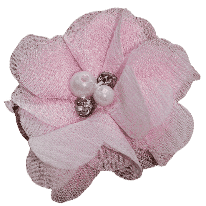 Parel roze bloem speldje handgemaakt 6 cm