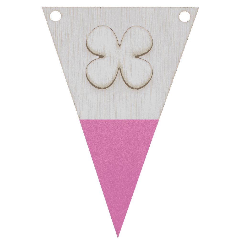 Klavertjevlag met punt in kleur 3d