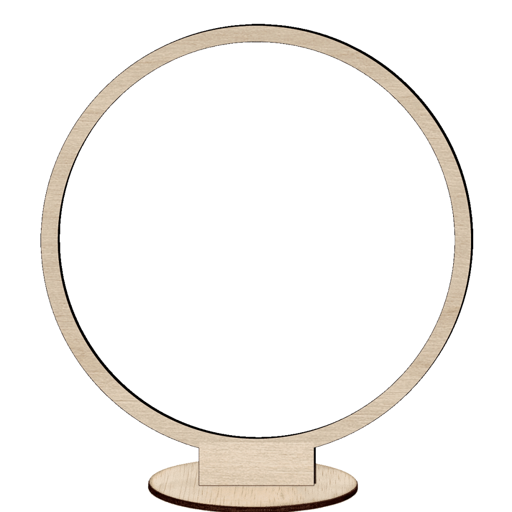 Houten ring met naam en staander 3
