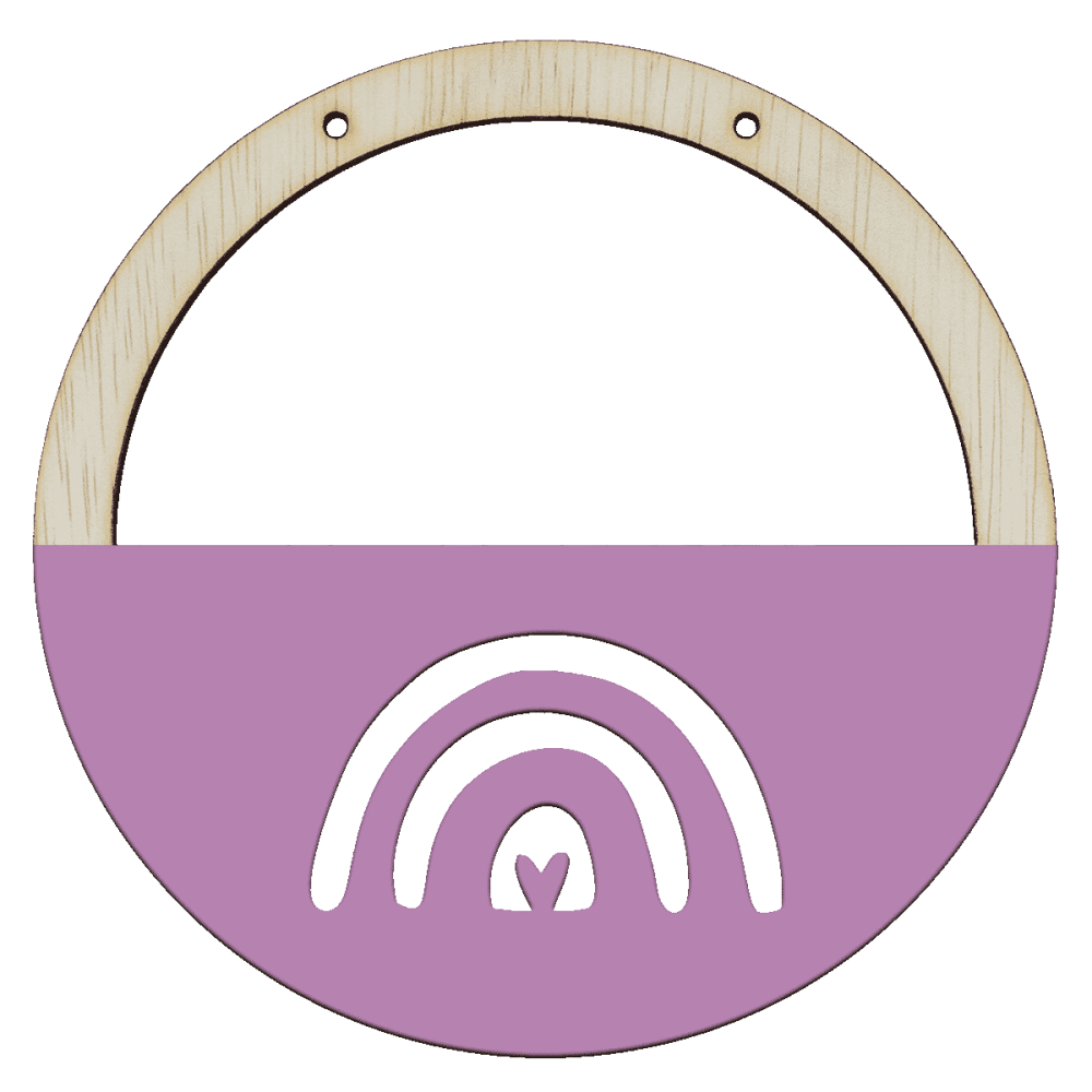 Houten ring met naam regenboog