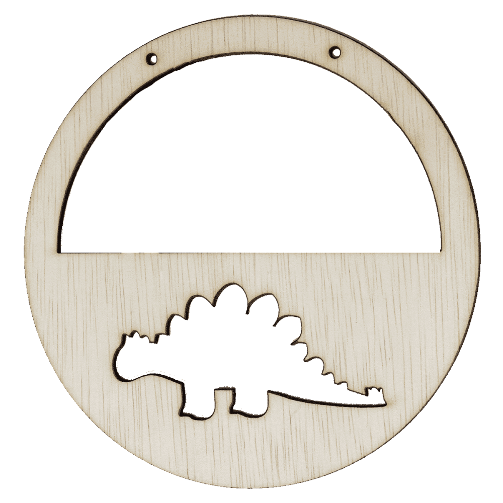 Houten ring met naam stegosaurus