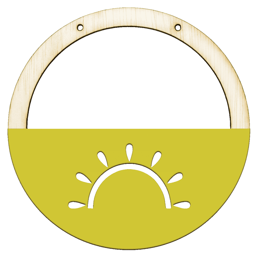 Houten ring met naam zon