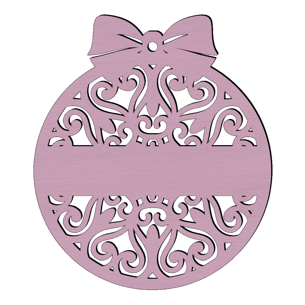 Gepersonaliseerde houten strik kerstbal sier met naam roze