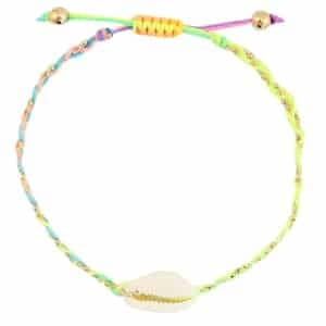 Trendy armband schelp neon regenboog
