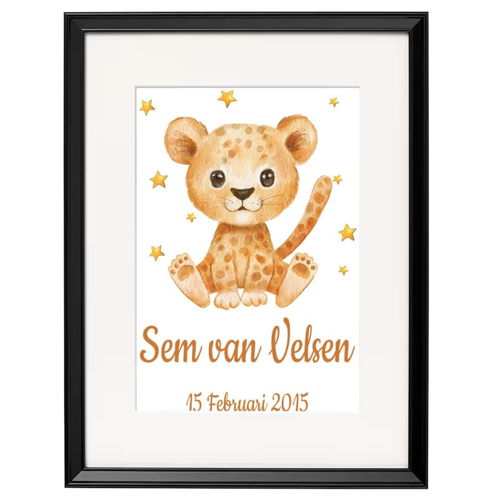 Gepersonaliseerde Geboorte Poster Cheeta 4