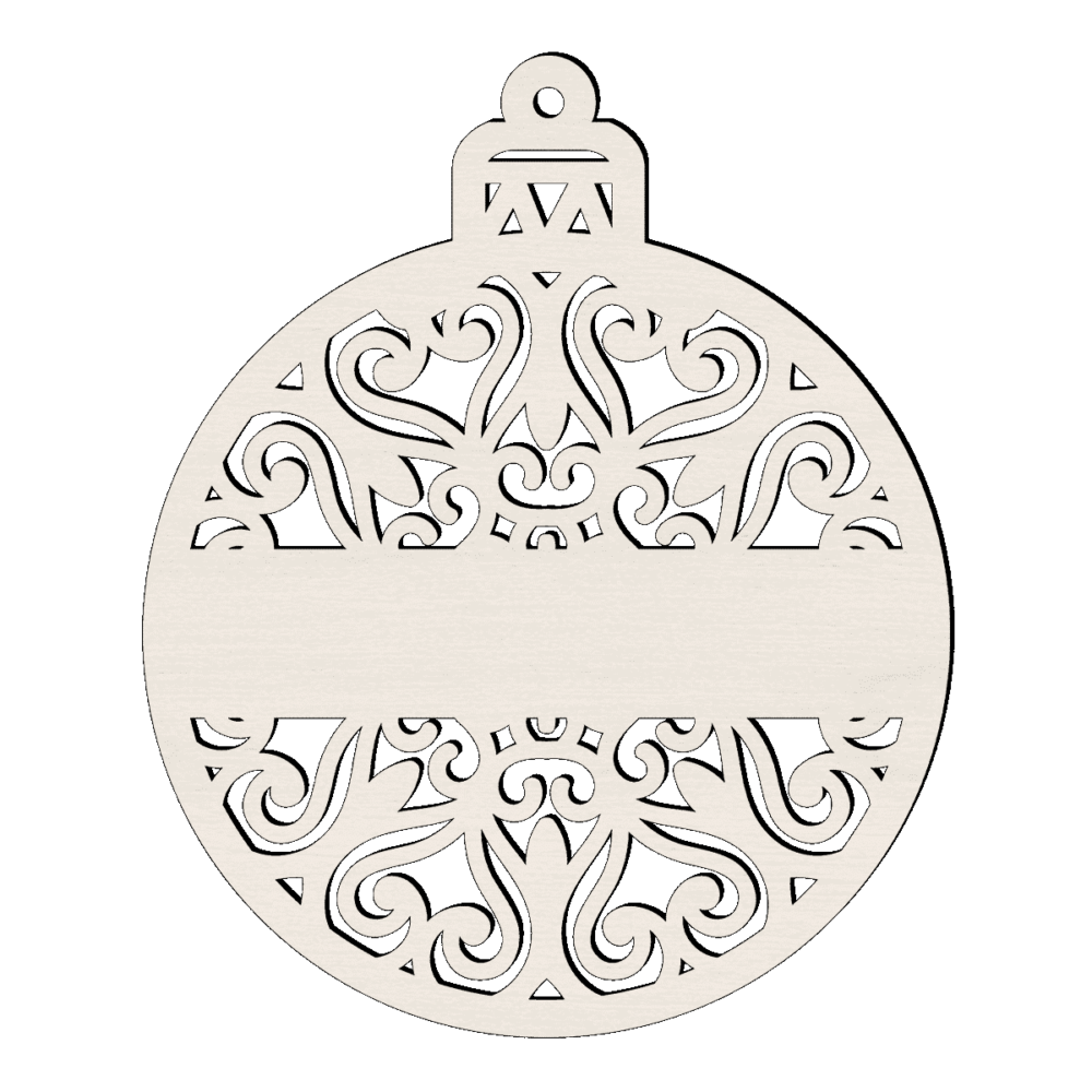 Gepersonaliseerde houten knop kerstbal sier met naam wit