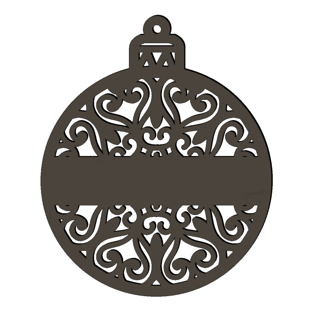Gepersonaliseerde houten knop kerstbal sier met naam zwart