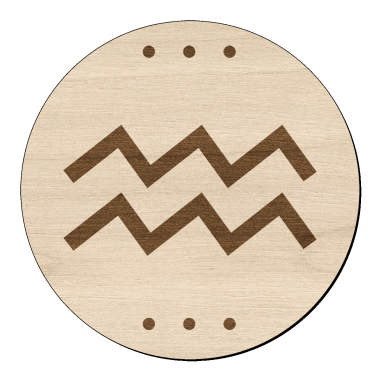 Zodiac Waterman sterrenbeeld met naam op hout
